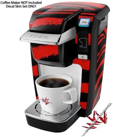 Decal Style Vinyl Skin compatible with Keurig K10 / K15 Mini Plus Coffee Makers Zebra Red (COFFEE MAKER NOT INCLUDED)