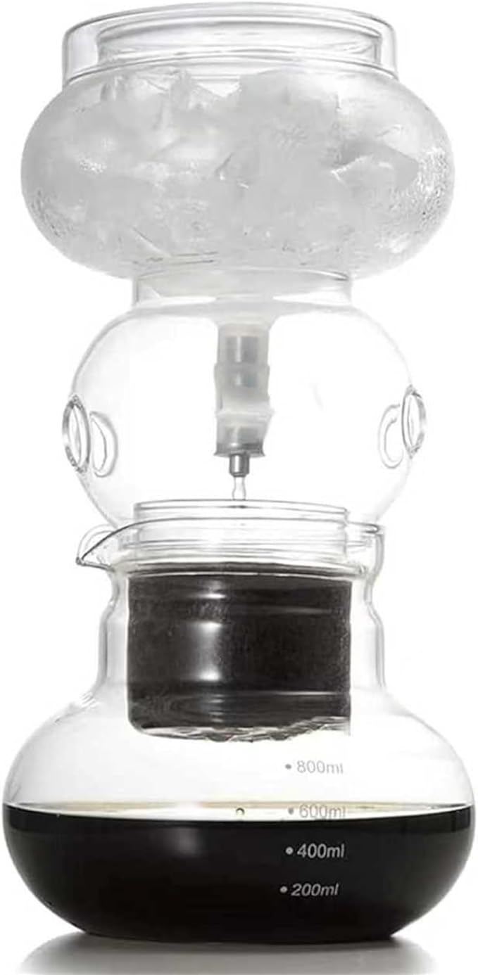 Drip Cold Brew Coffee Maker Iced Dripper Coffee Maker 800ML High Borosilicate Glass Pot With Stainless Steel Adjustable Dripper &amp Reusable Filter For Home Office