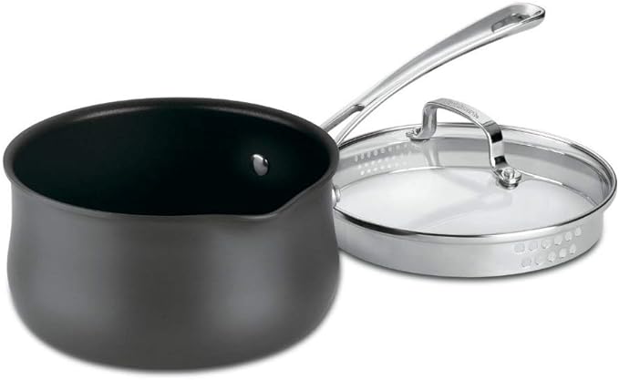 Cuisinart Contour Hard Anodized 2-Quart Pour Saucepan with CoverBlack