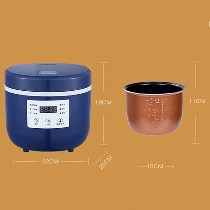 Mini 2L Smart Rice Cooker Round Electric De-Sugar Rice Cooker Steamer Multifunctional Student Cooking Kitchen Cooking (#1) (1)