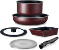 Iris Ohyama EHDC-T6S Frying Pan with Handle Removable 6-Piece Set Uses Strongest Non-Stick Coating Diamond Coated Pan Terra Non-Burning and Rust 3 Layer Construction Durable Easy to Oven Cook
