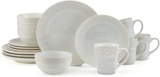 Pfaltzgraff Vera 16 Piece Dinnerware Set Service for 4 Cream