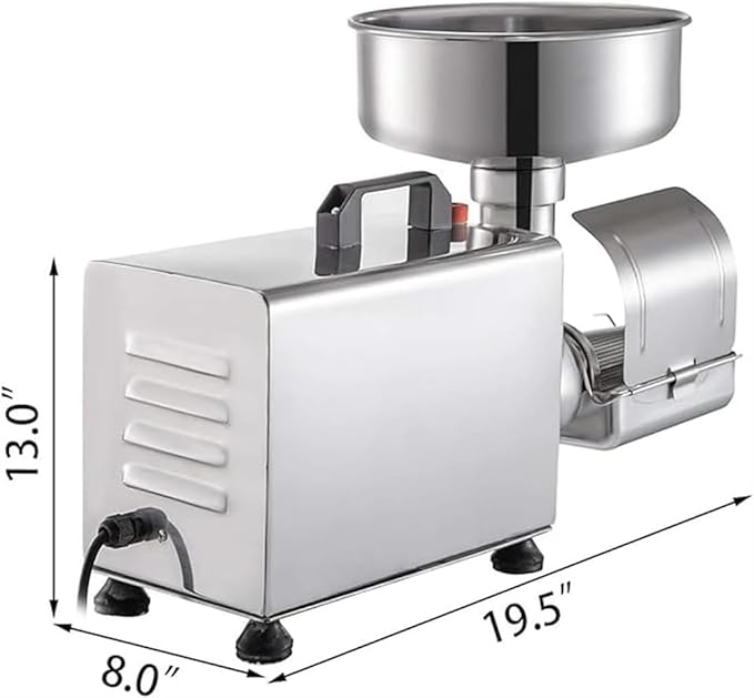 Electric Tomato Strainer 370W Commercial Grade Tomato Milling Machine Stainless Steel Tomato Press and Strainer 90-160 Kg/H Pure Copper Motor Food Strainer and Sauce Maker