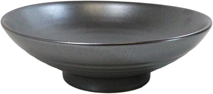 Ebros Gift Iron Black Clay Underglaze Technique Tetsu Kesho Porcelain Dinnerware Kitchen Set Asian Japanese Restaurant Supply (Pack Of 4 Large Ramen Soup Dinner Bowl 36oz)