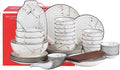 Dinner Set for 6-12 People 30-66 Piece Dinner Set Plates and Bowls Set Porcelain Tableware Sets Stylish Kitchen Dinnerware Sets for Family Party Christmas 66 pcs