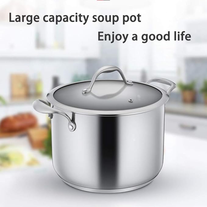 3 Pieces Stainless Steel Cookware Set with Tempered Glass Cover Stock Pot Frying Pan Milk pan Suitable for a Variety of Heat Sources Including Induction cookers
