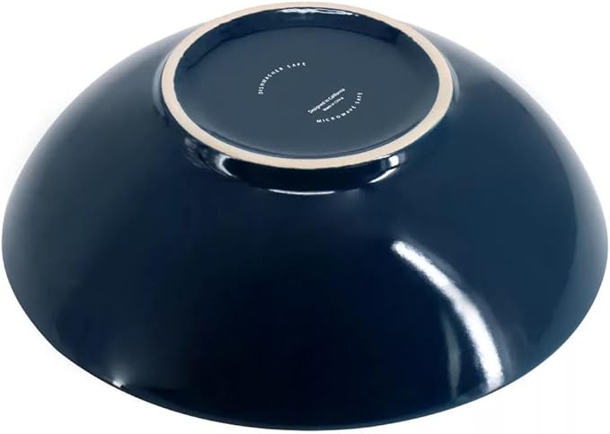 Priya 16 Piece Reactive Glaze Stoneware Dinnerware Set Service for 4 Plates and Bowls Microwave &amp Dishwasher Safe (Blue)