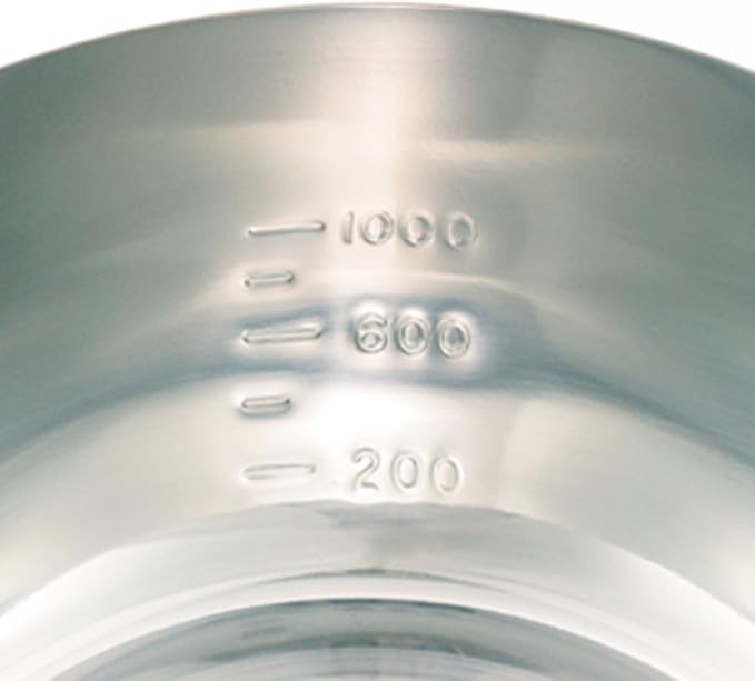 Shimomura Planning 31214 One-Handed Pot 7.1 inches (18 cm) Graduated (Made in Japan) Direct Fire Induction Compatible Includes Spout Marks Mirror Finish Multi-purpose Yukihira Pot Miso Soup
