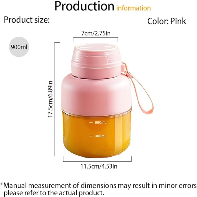 Portable Blender for Shakes and Smoothies 30oz Small Personal Blender with 10 Blades Portable Juicer Blender for Travel Sports Kitchen Pink