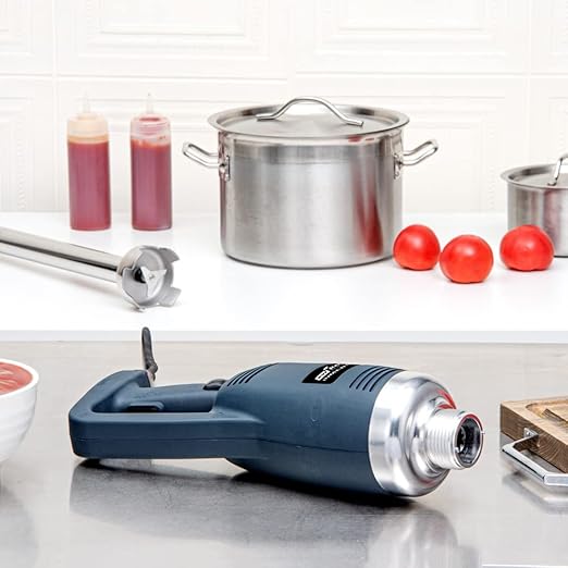 Restaurantware Hi Tek 7.7 x 4.3 x 16.3 inch Immersion Blender 1 Variable Speed Stick Blender - 1 Horsepower 750W Stainless Steel Immersion Hand Blender 110V