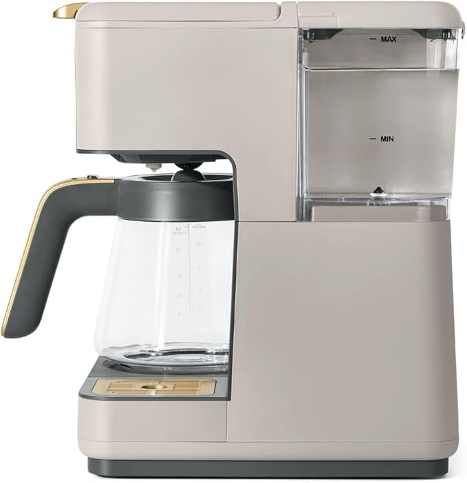 Beautiful Multi-Brew Commercial-Grade 12-Cup &amp Single-Serve Coffee Maker with Over Ice Option for Business and Personal Use by Drew Barrymore (Porcini Taupe)