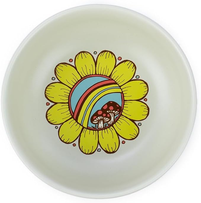 Everything Kitchens Modern Flat 16-Piece Dinnerware Set | Peace &amp Love (24oz Bowls (Set of 4))