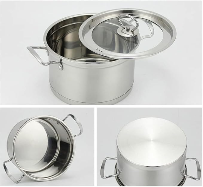 3 Cookware 6 Piece Cookware Set Cookware Set Stainless Steel Frying Pan Pot Soup Milk Pot Frying Pan Household Kitchen
