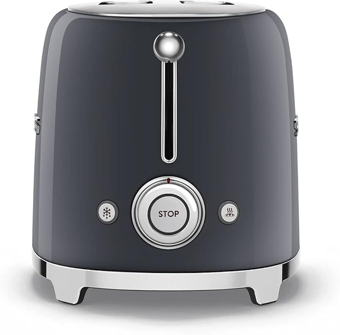 Smeg Retro Drip Coffee Machine and 2-Slice Toaster Bundle (Gray)