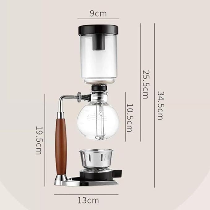 Syphon Coffee Maker 3 Cup Siphon Coffee Brewer Vacuum Coffee Maker Preserve The Original Flavor Of Coffee for Home Office Clubhouse