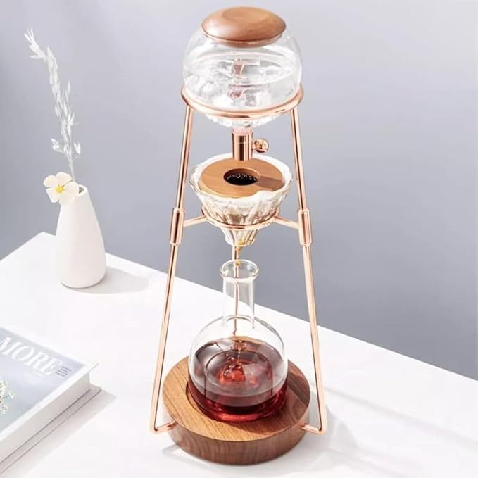 Creative Siphon Coffee Machine Comfortable Espresso Drip Coffee Maker Luxury Cold Brew Coffee Maker with Stainless Steel Stand.