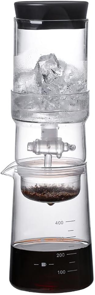 Ice Drip Coffee Maker Glass Cold Brew Coffee Machine Cold Brew Dripper Coffee Maker with Filter for Home Office 400ml Cold Brew Pots