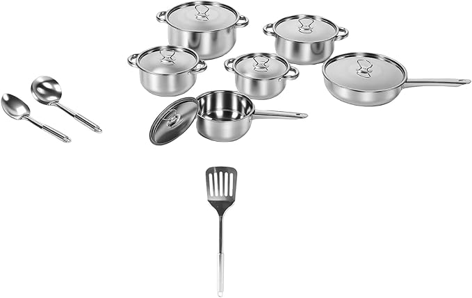 Pssopp Kitchen Cooking Set Cookware Sets Heating Multifunctional Stainless Steel Cookware Set for Home Kitchen Cooking Safe Handling Fast