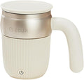EQURA Automatic Self Stirring Coffee Mug Rechargeable Megnetic Auto Mixer Cup 15oz for Coffee/Milk/Tea/Cocoa for Home/Travel/Office Gifts for Birthday/Christmas (White)
