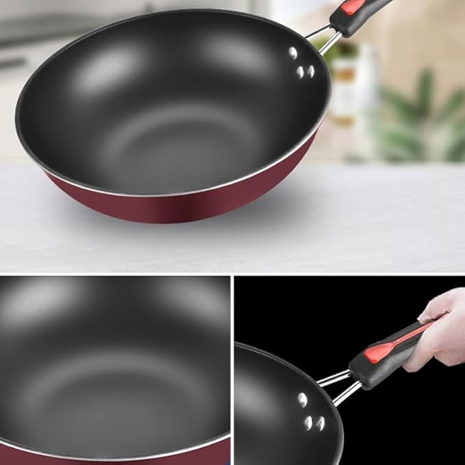 Household Iron Cooker Induction Gas Stove Universal 3-piece Set Wok Soup Pot Frying Pan Combination