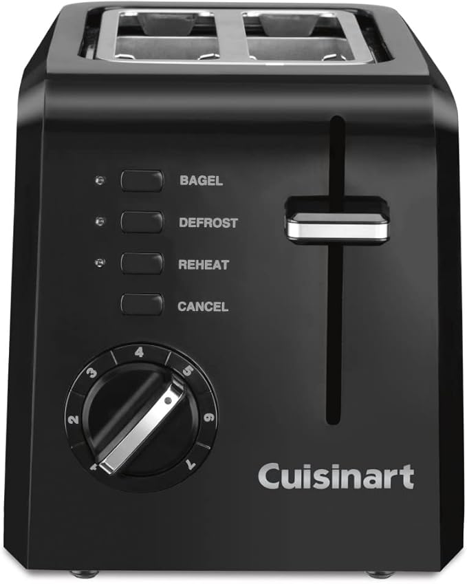 Cuisinart DCC-3200BKSP1 Perfectemp 14 Cup Progammable with Glass Carafe Coffee Maker Black Stainless Steel &amp CPT-122BK 2-Slice Compact Plastic Toaster Black