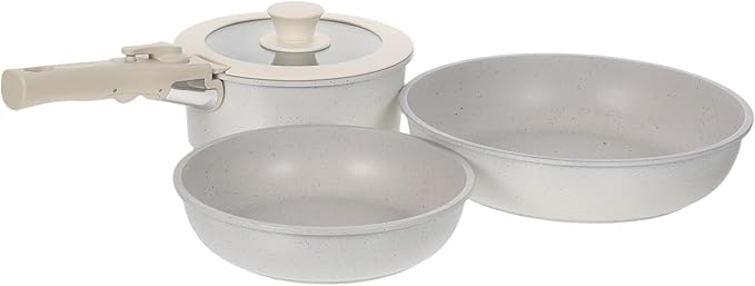 DECHOUS 1 Set Ceramic Cookware Set: Nonstick Pots and Pans Stock/Sauce Pot with Detachable Handle for Cooking - Kitchen Cookware Stackable Oven &amp Dishwasher Safe