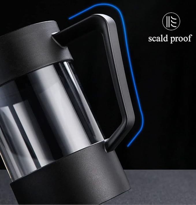 French Press Coffee Maker - Borosilicate Glass Coffee Press Single Cup French Press 1000ML Capacity