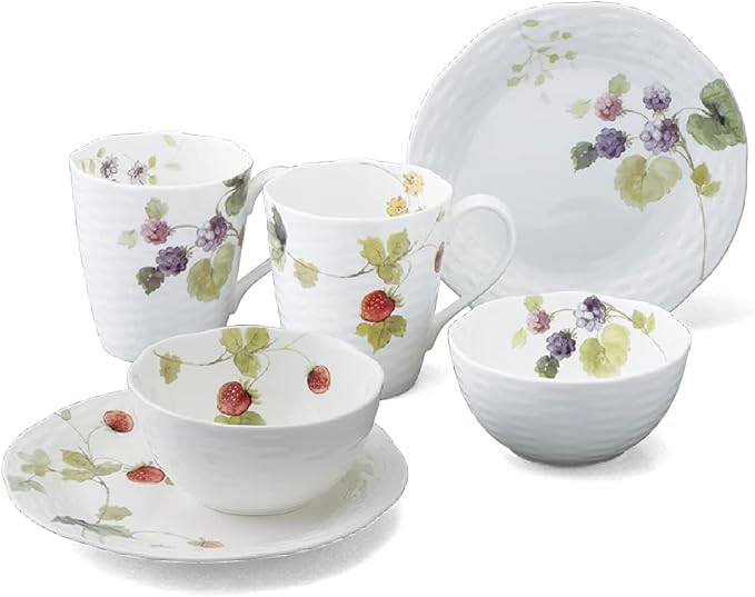 Narumi 96011-23336P Lucy Garden Dinnerware Set Set of 6 Microwave Heater Dishwasher Safe