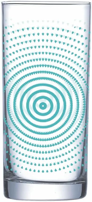 Carina Pop Art Turquoise Glass Dinnerware Set of 44 for 6 pers. Dessert Plate Dinner Plate Deep Plate Salad Bowls Decanter with Glass Mug and Saucer