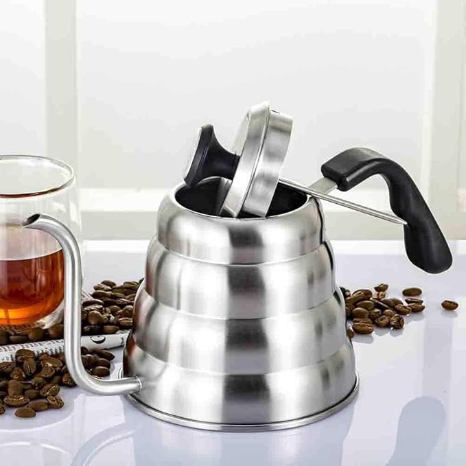 Coffee Press Stainless Steel Pour Over Coffee Water Kettle Thermometer Gooseneck Tea Pot Coffee Maker with Insulated Handle Pots