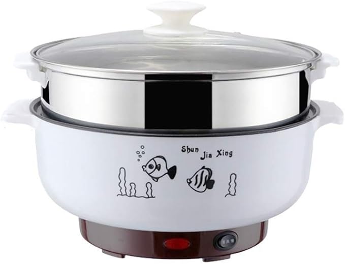 Cooking Pot Non-Stick Anti-Scratch Pan Electric Cooker-Multifunction Electric Cooker Skillet Wok Electric Hot Pot For Cook(L)