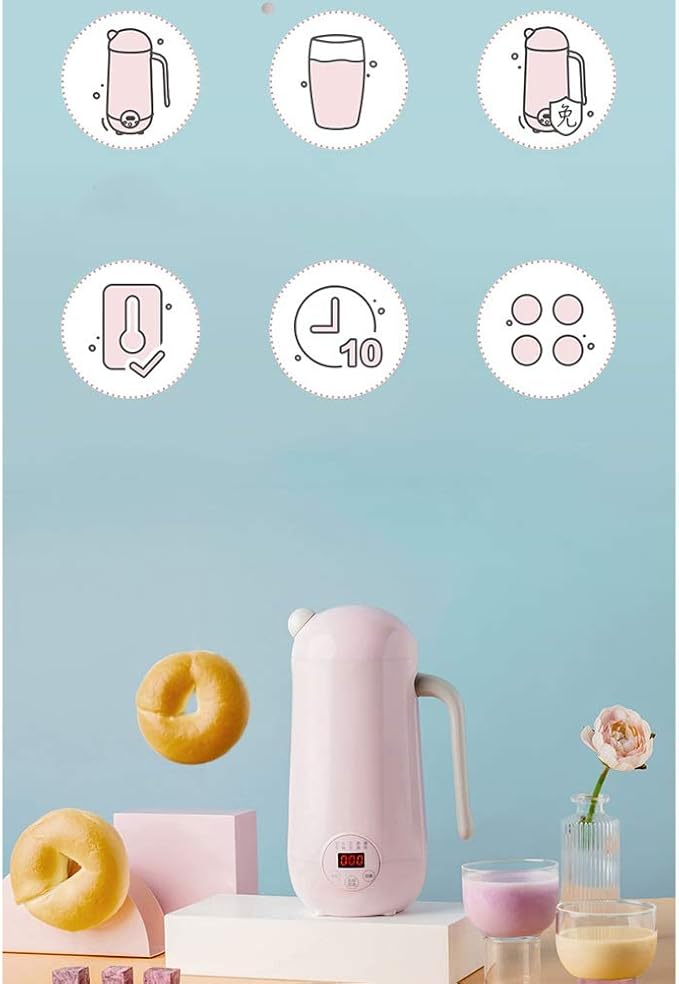 Soymilk Machine Mini Electric Heating SOYA-Bean Milk Juicer Stir Rice Paste Maker Soymilk Maker Filter-Free 350ml