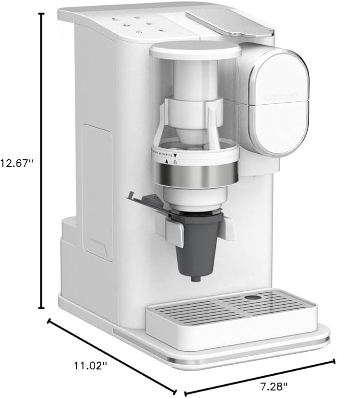 Cuisinart Single-Serve Coffee Maker + Coffee Grinder with 8 oz. 10 oz. and 12 oz. Serving Size Compatible with Single-Cup Pods 48-Ounce Removable Reservoir Stainless Steel DGB-2W