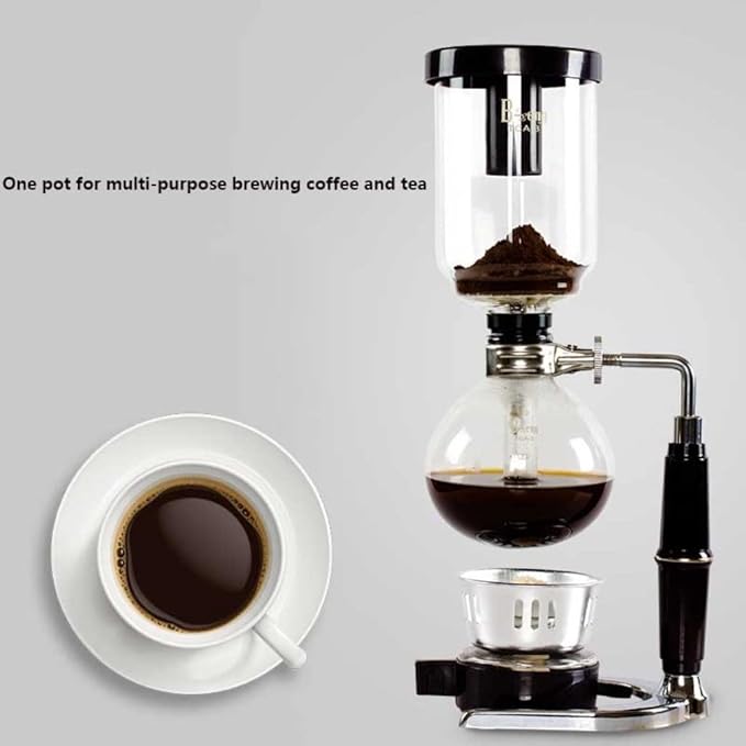 Vacuum Siphon Coffee Maker Desktop Household Glass Coffee Maker Siphon Type Manual Coffee Maker Coffee Set 3 Cups-5 Cups Capacity (Size : 5 cups capacity)