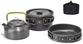 EVTSCAN Camping Hiking Cookware Set Outdoor Portable Picnic Cookware Kit Alumina Pot Frying Pan Set Travel Cooking Accessory