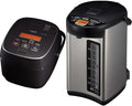 Zojirushi NW-JEC18BA Pressure Induction Heating (IH) Rice Cooker &amp Warmer 10-Cup Made in Japan &amp CV-JAC50XB VE Hybrid Water Boiler &amp Warmer 5.0 Liter Stainless Black Made in Japan