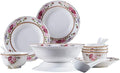 Elegant Fine Dinnerware SetFlower Bone China Tableware Set Porcelain Dishes Plate Bowl Dinnerware SetCeramic Dinner SetsFine Dinnerware SetsDishwasher &amp Microwave SafeMu