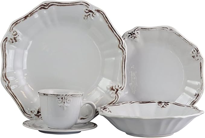 212 Main Fleur De LYS 20-Piece Dinnerware Set in White