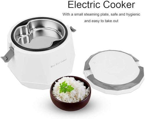 1.6L Mini Portable Multi-function Electric Rice Cooker 12V Car Rice Cooker Travel Rice Cooker Cooking Heating and Keeping Warm Function for Truck RV Cooking Soup Porridge and Rice