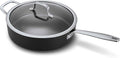 Alva Maestro 4QT Ceramic Nonstick Sauté Pan with Lid – Made With No PTFE PFOA PFAS Oven &amp Induction Safe to 400°F – Easy Clean Deep Sauté Pan for Family Meals Braising &amp One-Pot Cooking