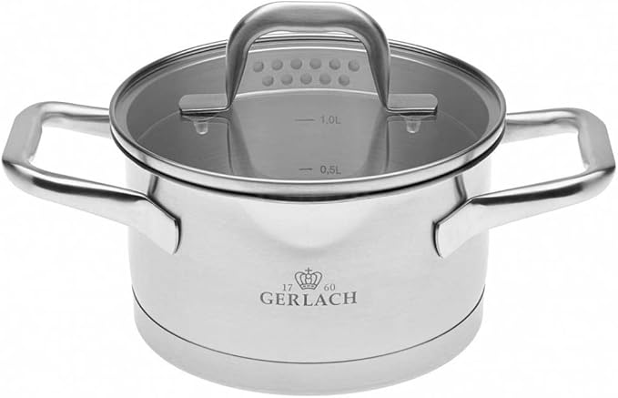 Gerlach Model Stainless Steel Saucepan Set Induction Cooking Set Set of 5