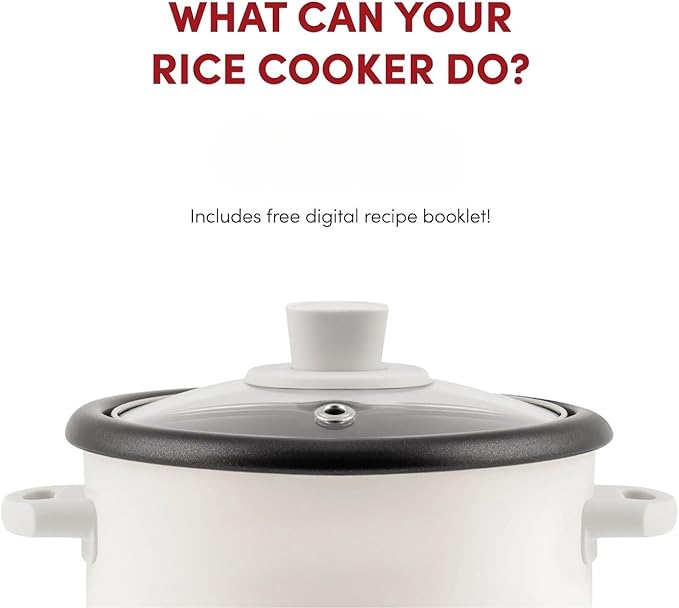 4-Quart Electric Rice and Grain Cooker White 4-Cup Cooked Capacity