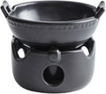 Thcbme 创意陶瓷干锅锅家用套装炉单人小火锅酒店餐厅 Ceramic Dish Set 砂锅/Ceramic Dinnerware SetsPlates and Bowls/煲仔套组-黑色小号双耳锅 底座