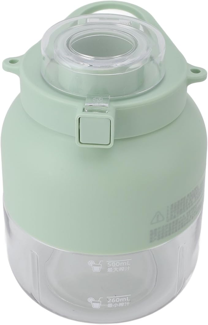 Portable Electric Juicer Blender Mini USB Rechargeable Blender Cup with 1500mAh Battery and 2 Lids for Outdoor Sports Shakes Smoothies Travel Gym (Light Green)