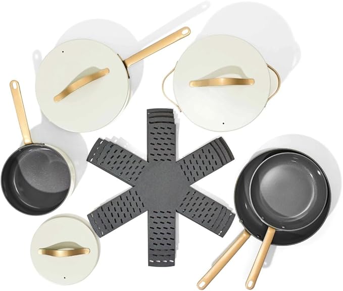 12pc Ceramic Non-Stick Cookware Set White Icing By Drew Barrymore Ceramic Cookware Set Kitchen