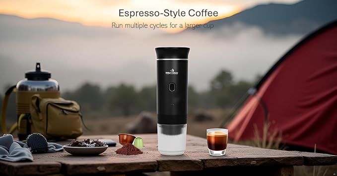 Magic Boxx Portable Electric Coffee Maker with USB-C | Compatible with Capsules and Ground Coffee | Ideal for Car Office Travel and Camping