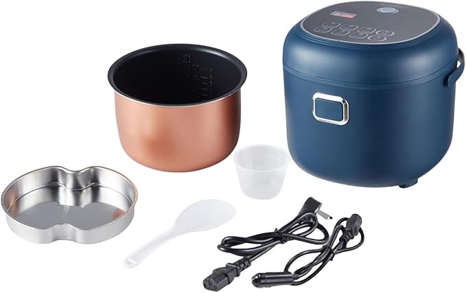 Electric Rice Cooker Rice Cooker for Car 2L Small with Six Pre Set Functions Food Steamer Travel Rice Cooker for Driving 24V(12V to 24V)