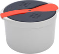 SUNGOOYUE Microwave Rice Cooker 2L PP Steamer with Steaming Tray for Rice Vegetables Pasta Quinoa Mess Free Design for Dorm Kitchen