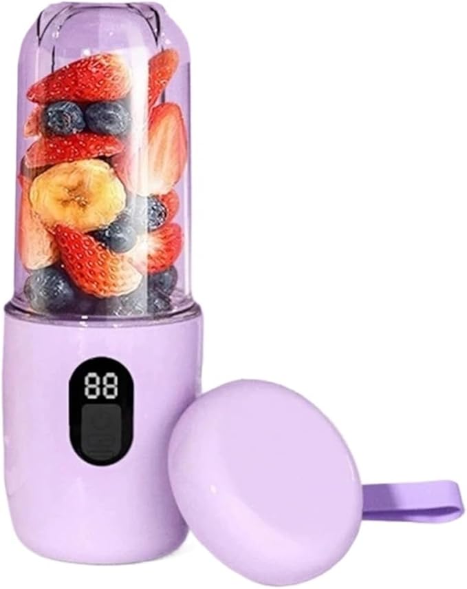 Compatible for 500ML Portable Blender with Lid Rechargeable Wireless Orange Juicer 16 Stainless Blades Smoothie Vegetables Fruits Mixer(Pink)