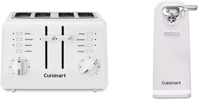 Cuisinart 4-Slice Toaster (CPT-142P1) and Electric Can Opener (CCO-50N) Bundle White